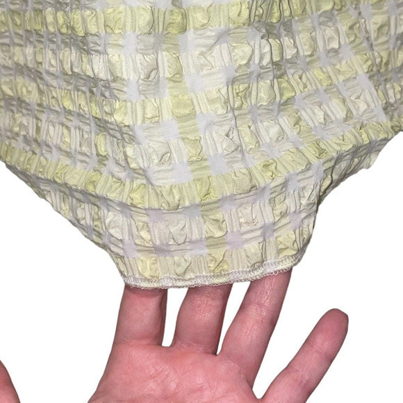 Nanushka Revolve Kali Mini‎ Dress Seersucker Bodycon Yellow Size Small - Picture 6 of 15